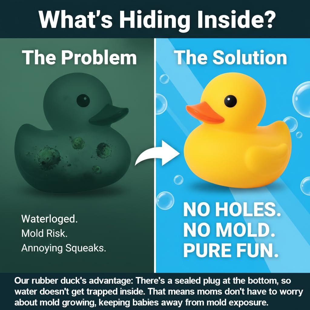 Kalafona 3-Inch No-Hole Rubber Ducks – Waterproof, No Squeak, Bulk Bath Toys