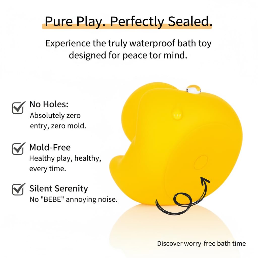 Kalafona 3-Inch No-Hole Rubber Ducks – Waterproof, No Squeak, Bulk Bath Toys
