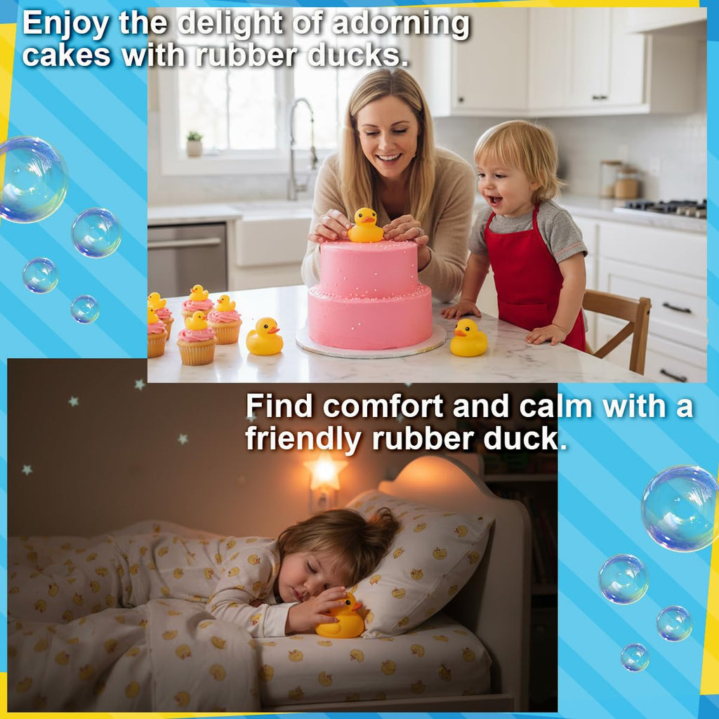 Kalafona 3-Inch No-Hole Rubber Ducks – Waterproof, No Squeak, Bulk Bath Toys