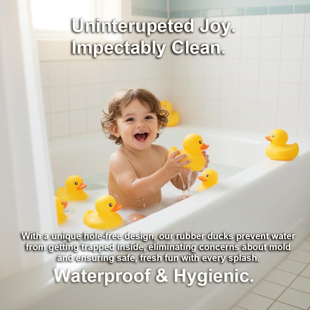 Kalafona 7-Inch Large Rubber Duck – No Hole, No Squeak, Waterproof Bath Toy and Desk Decor