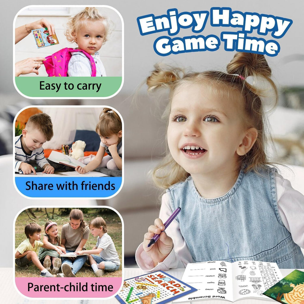 Kalysky 24 Mini Activity Books for Kids Ages 4-12 – Party Favors, Travel Games & Brain Puzzles (384 Activities)