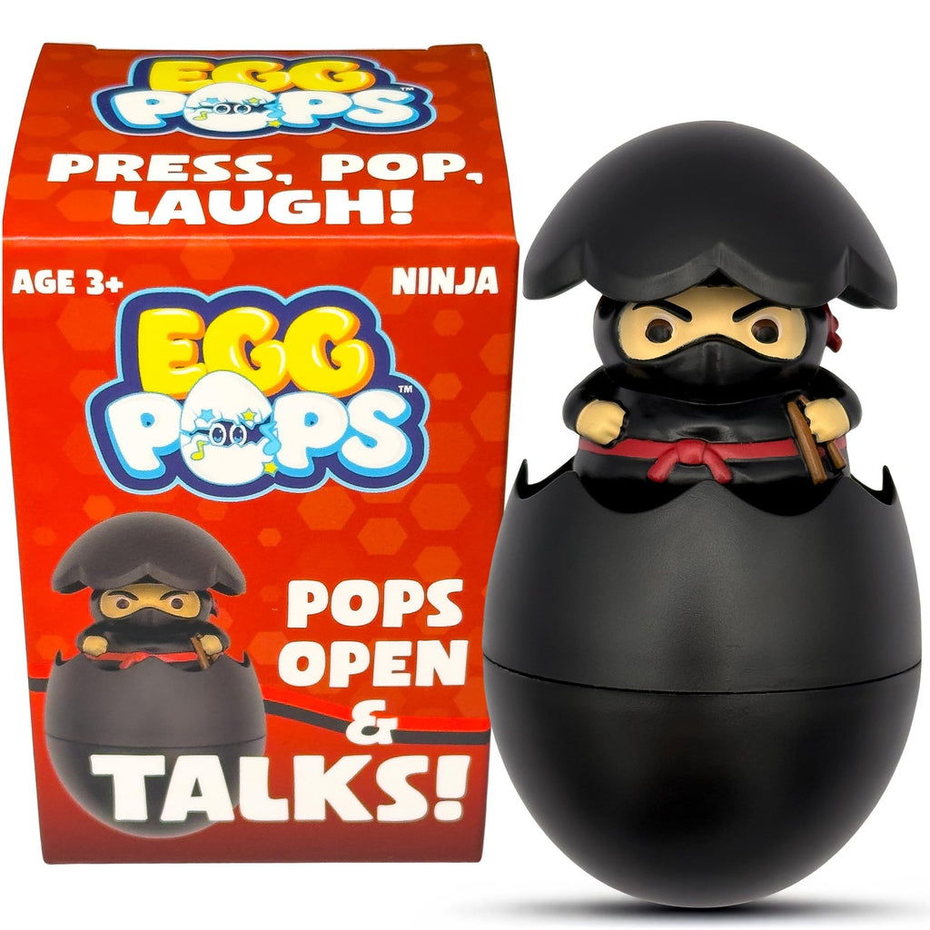 Kamhi World Egg Pops Ninja Talking Easter Egg Toy – Pop-Up Surprise with Sounds, Gag Gift for Teens, Ages 3+