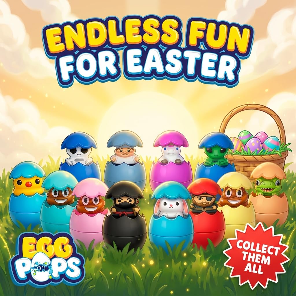 Kamhi World Egg Pops Ninja Talking Easter Egg Toy – Pop-Up Surprise with Sounds, Gag Gift for Teens, Ages 3+
