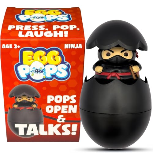 Kamhi World Egg Pops Ninja Talking Easter Egg Toy – Pop-Up Surprise with Sounds, Gag Gift for Teens, Ages 3+