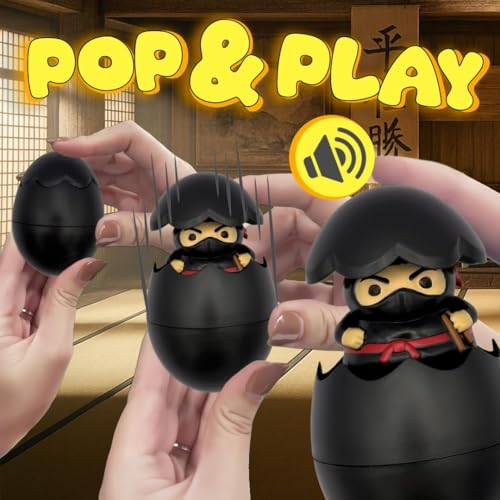 Kamhi World Egg Pops Ninja Talking Easter Egg Toy – Pop-Up Surprise with Sounds, Gag Gift for Teens, Ages 3+