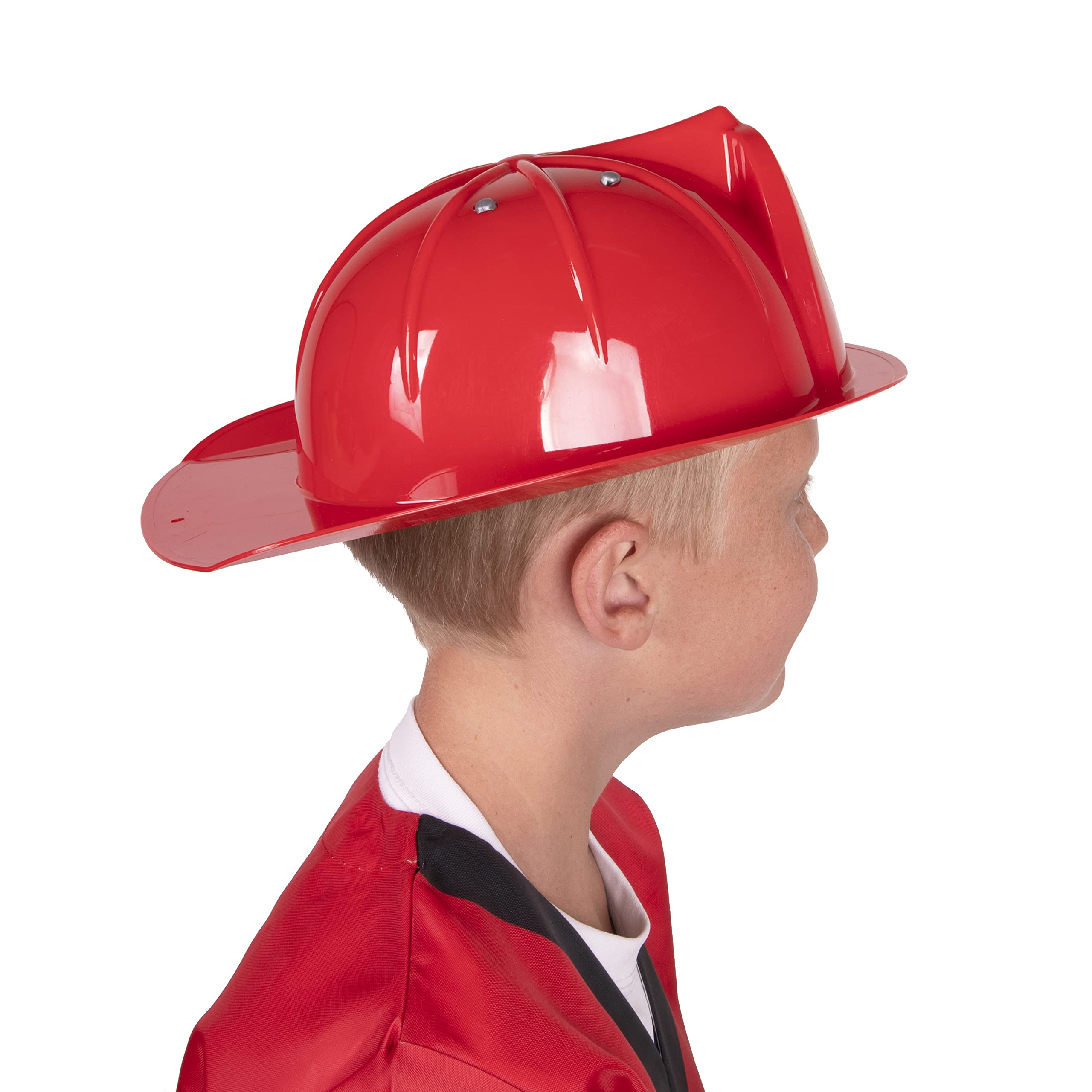 Kangaroo Firefighter Hat for Kids – Red Plastic Pretend Play Helmet