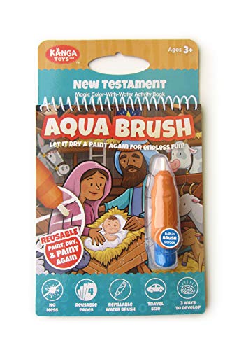 KangaToys New Testament Water Reveal Coloring Book – Reusable No-Mess Bible Activity for Kids Ages 3+