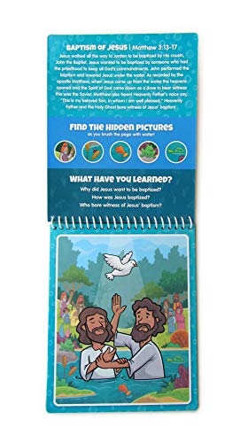 KangaToys New Testament Water Reveal Coloring Book – Reusable No-Mess Bible Activity for Kids Ages 3+