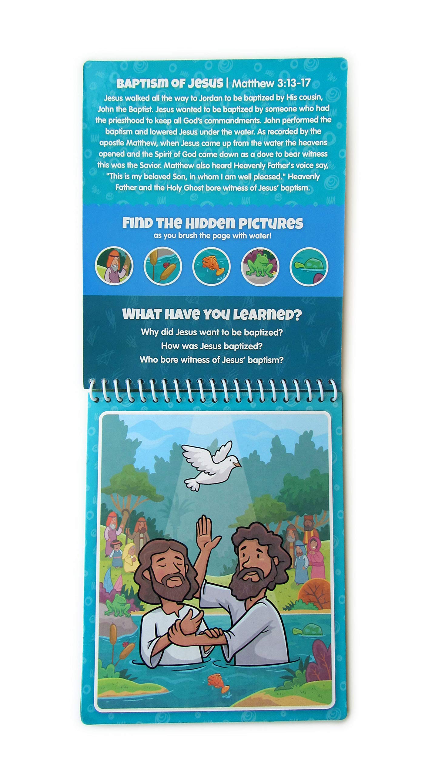 KangaToys New Testament Water Reveal Coloring Book – Reusable No-Mess Bible Activity for Kids Ages 3+