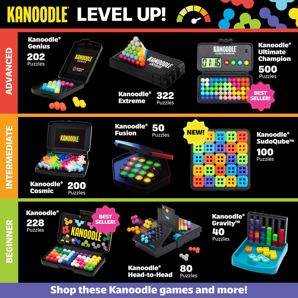Kanoodle Extreme: 303 Brain Teaser Puzzles in 2D, 3D & Sliding Modes for Ages 8+