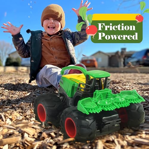 KARMOUNT Die-Cast Metal Toy Tractors with Trailer – Movable Parts, Realistic Details for Kids 3-5