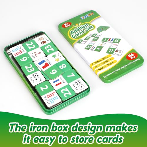 Kasfalci Addition Dominoes Set – Math Games for Kids, Preschool Learning Activities, Homeschool Supplies