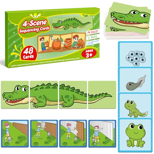 Kasfalci Sequencing Cards: 48 Cards for Storytelling, Speech Therapy, and Social Skills Development