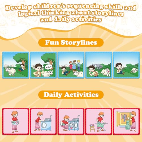 Kasfalci Sequencing Cards – 50 Picture Story Cards for Language & Social Skills