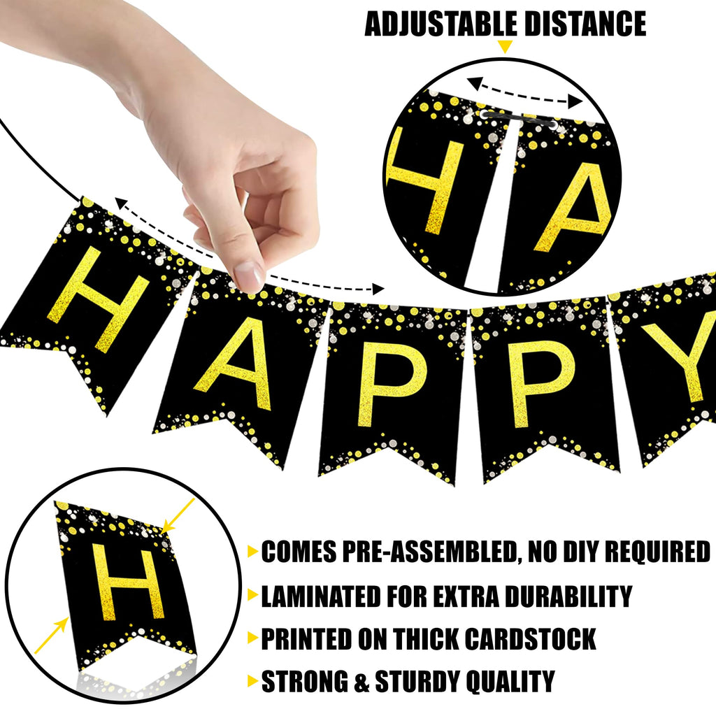 KatchOn 10ft Happy New Year Banner 2026 - Gold Pre-Strung Cardstock, No DIY