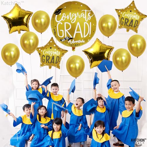 KatchOn 12-Pack Gold Graduation Balloons – 22 Inch Round & 18 Inch Star – Class of 2026 Party Decor