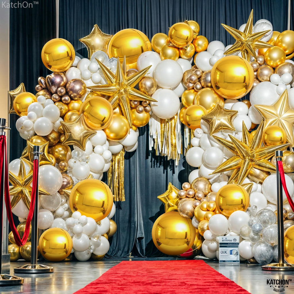 KatchOn 14-Pack Large Gold Foil Balloons (22, 15, 10 Inch) for Graduation 2026 & Party Decor