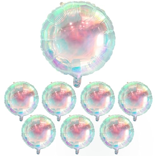 KatchOn 19 Inch Iridescent Foil Balloons - Pack of 8 Holographic Party Balloons for Birthdays, Baby Showers & More