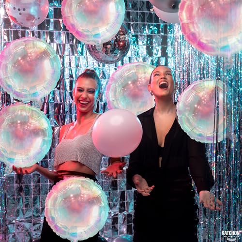 KatchOn 19 Inch Iridescent Foil Balloons - Pack of 8 Holographic Party Balloons for Birthdays, Baby Showers & More