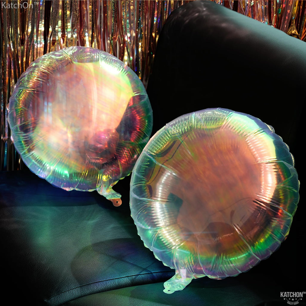 KatchOn 19 Inch Iridescent Foil Balloons - Pack of 8 Holographic Party Balloons for Birthdays, Baby Showers & More
