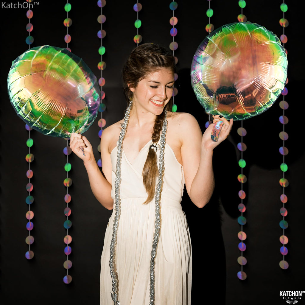 KatchOn 19 Inch Iridescent Foil Balloons - Pack of 8 Holographic Party Balloons for Birthdays, Baby Showers & More