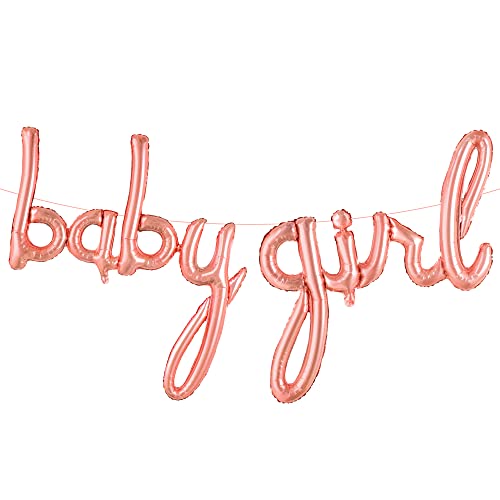 KatchOn 37-Inch Rose Gold 'Its A Girl' Foil Balloon Set for Baby Shower Decorations