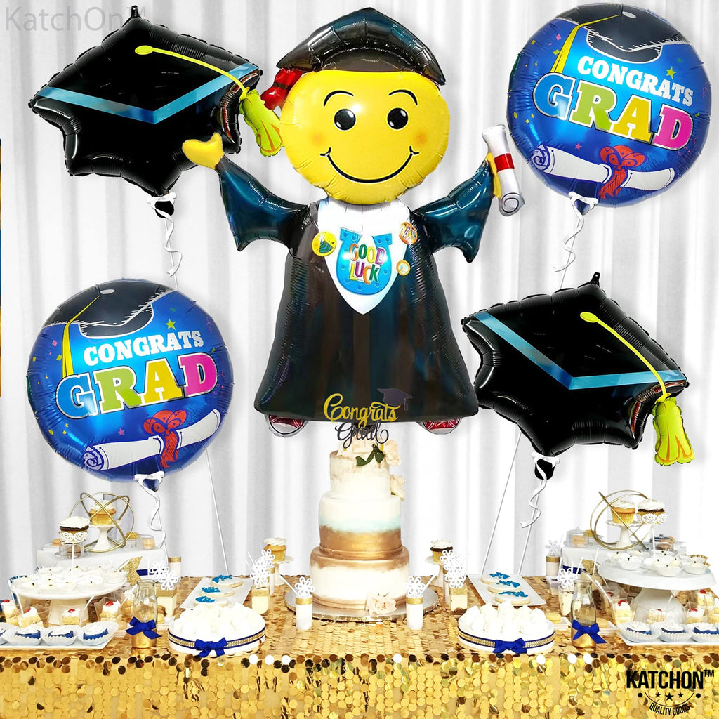 KatchOn 40-Inch Jumping Graduation Balloon 2026 - Blue & Black Foil Balloon Set for Preschool Kindergarten Graduation Party Decorations