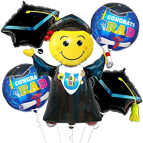 KatchOn 40-Inch Jumping Graduation Balloon 2026 - Blue & Black Foil Balloon Set for Preschool Kindergarten Graduation Party Decorations