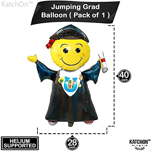 KatchOn 40-Inch Jumping Graduation Balloon 2026 - Blue & Black Foil Balloon Set for Preschool Kindergarten Graduation Party Decorations