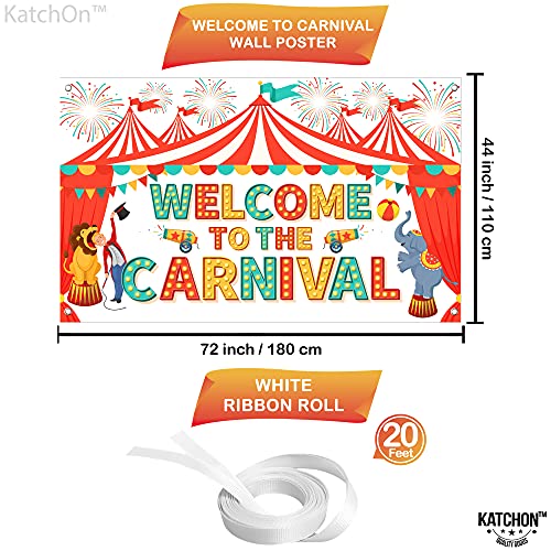 KatchOn Extra Large Carnival Welcome Banner - 72x44 Inch Cotton Backdrop for Party Decor