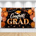 KatchOn Extra Large Congrats Grad Banner 72x44 Inch - Orange & Black Class of 2026 Graduation Decorations