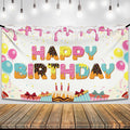 KatchOn Extra Large Donut Birthday Banner 72x44 Inch, Sprinkles Design, Reusable Cloth Backdrop