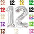 KatchOn Giant Silver Number 12 Balloon - 40 Inch Mylar Foil for Birthday or Anniversary Decorations