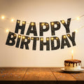 KatchOn Glitter Black Happy Birthday Banner Light Up - 10ft Prestrung LED with 8 Modes