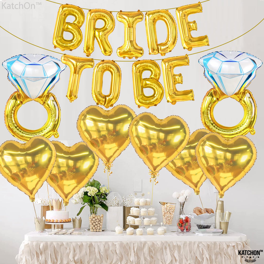 KatchOn Gold Bride To Be Balloons Set – 17 Pieces for Bridal Shower & Bachelorette Party Decor