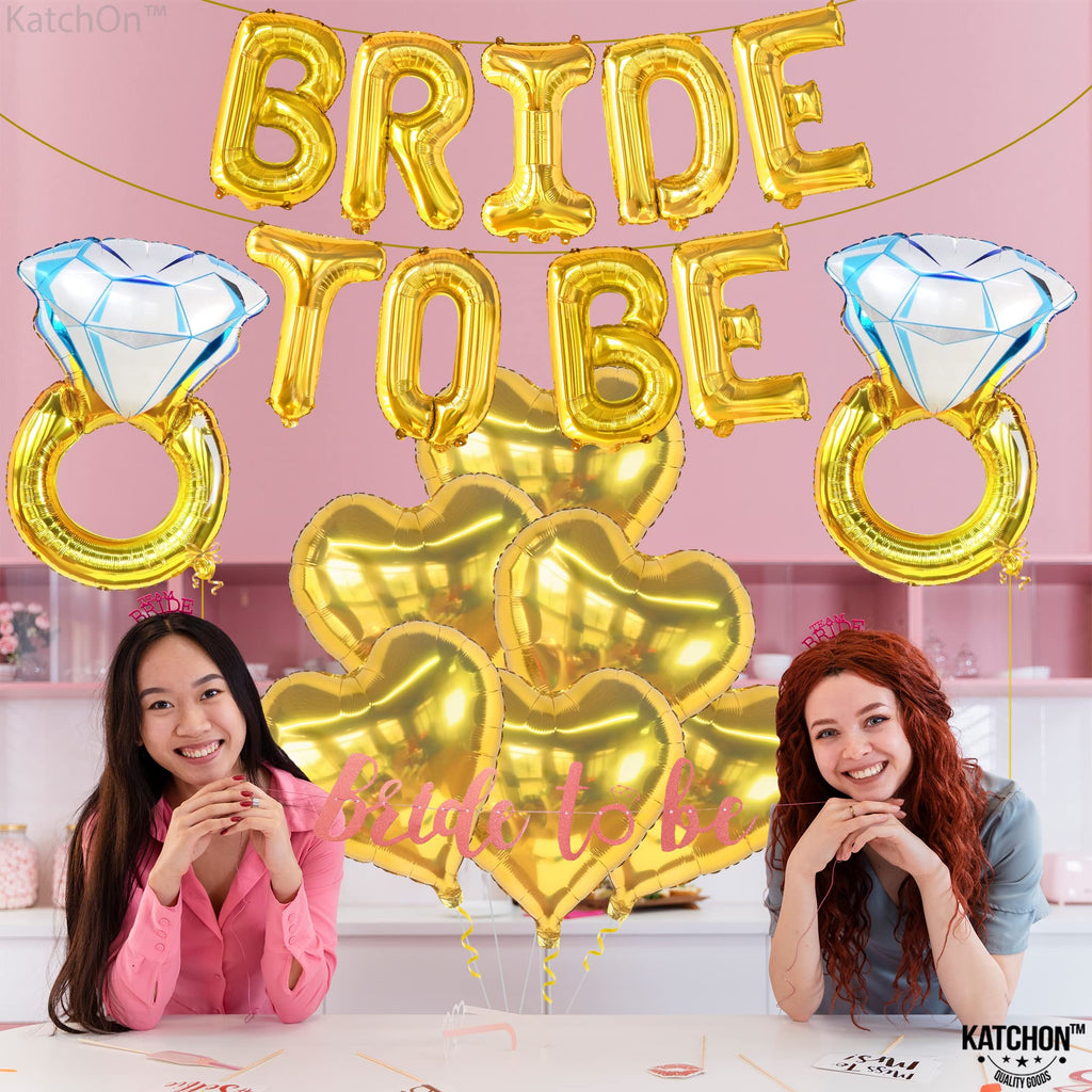 KatchOn Gold Bride To Be Balloons Set – 17 Pieces for Bridal Shower & Bachelorette Party Decor