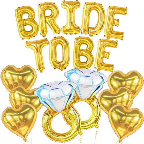 KatchOn Gold Bride To Be Balloons Set – 17 Pieces for Bridal Shower & Bachelorette Party Decor