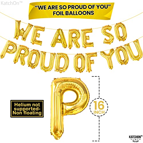 KatchOn Gold We Are So Proud of You Balloons – 16 Inch Pack of 11 for Graduation 2026 Decorations with Confetti