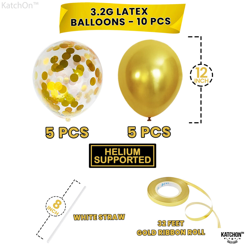 KatchOn Gold We Are So Proud of You Balloons – 16 Inch Pack of 11 for Graduation 2026 Decorations with Confetti