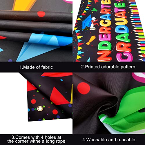KatchOn Kindergarten Graduation Banner 2026 - 72x44 Inch Fabric Backdrop for Preschool Party Decor