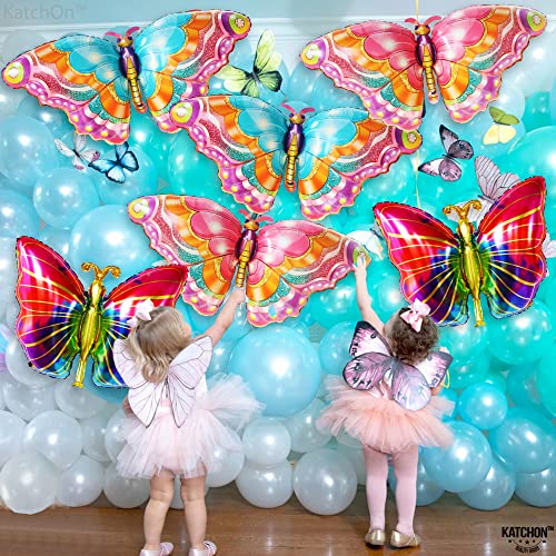 KatchOn Pack of 6 Large 38-Inch Monarch Butterfly Mylar Balloons for Party Decorations