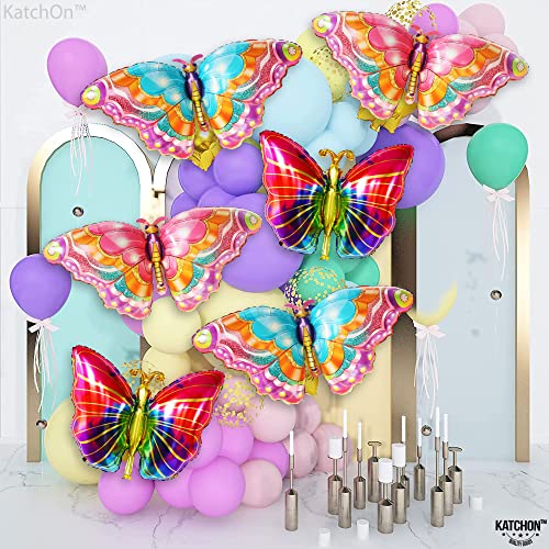 KatchOn Pack of 6 Large 38-Inch Monarch Butterfly Mylar Balloons for Party Decorations