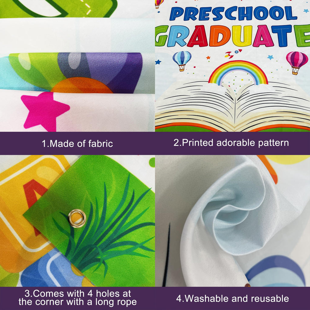 KatchOn Preschool Graduation Banner 2026 – 72x44 Inch Multicolor Kindergarten Backdrop, Class of 2026 Decorations