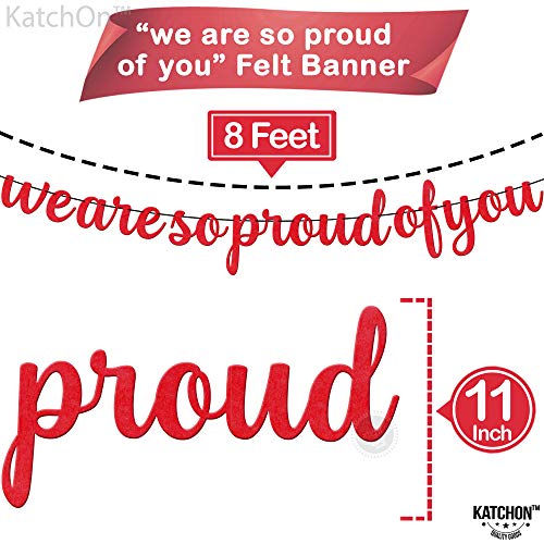 KatchOn Red Felt We Are So Proud of You Graduation Banner 8 Feet - Class of 2026