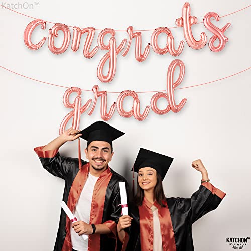 KatchOn Rose Gold Congrats Grad Balloon – 16 Inch Class of 2026 Decoration