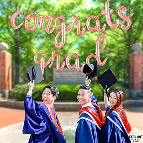 KatchOn Rose Gold Congrats Grad Balloon – 16 Inch Class of 2026 Decoration
