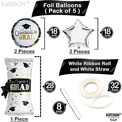 KatchOn Silver Congrats Graduation Balloon Set - 27 Pieces for Class of 2026