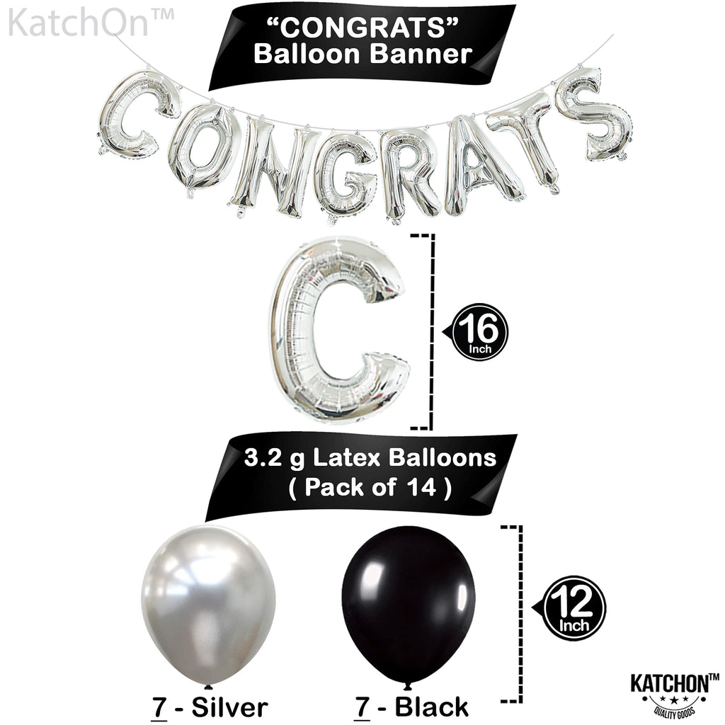 KatchOn Silver Congrats Graduation Balloon Set - 27 Pieces for Class of 2026