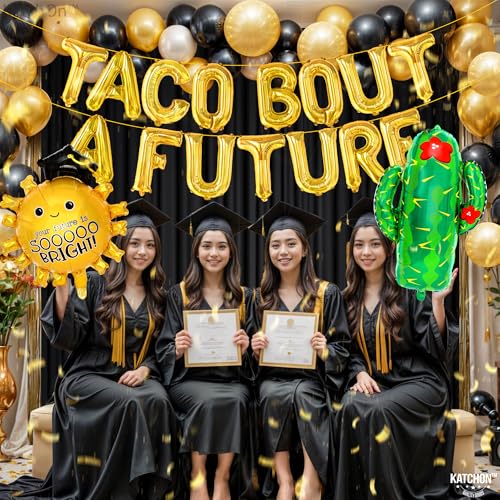 KatchOn Taco Bout A Future Balloon Set – 3 Foil Balloons for Graduation 2026 Decorations