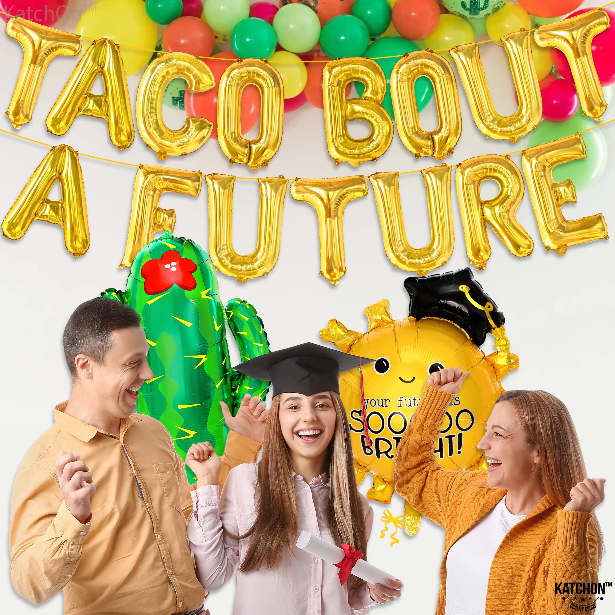 KatchOn Taco Bout A Future Balloon Set – 3 Foil Balloons for Graduation 2026 Decorations